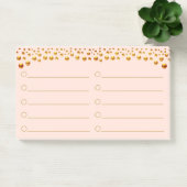 Gouden confetti op koraalroze Post-It-notities Post-it® Notes (Kantoor)