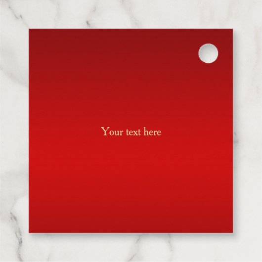 Gouden confetti op rode 75e verjaardag bedankjes labels (Achterkant)