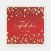 Gouden confetti op rood 70ste verjaardagsfeestje servet (Voorkant)