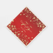 Gouden confetti op rood 75ste verjaardagsfeestje servet (Hoek)