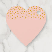 Gouden confetti op roze goud bedankjes labels (Achterkant)