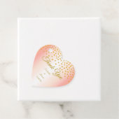 Gouden confetti op roze goud bedankjes labels (In situ)