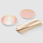 Gouden confetti op roze goud handwaaier (Niet-gemonteerd)