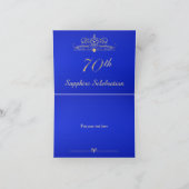 Gouden confetti op saffierblauw Bedankt (Binnen)