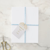Gouden confetti op zwart en wit cadeaulabel (Met Touw)