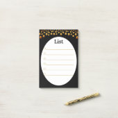 Gouden confetti op zwart en wit Post_It-notities Post-it® Notes (Op bureau)
