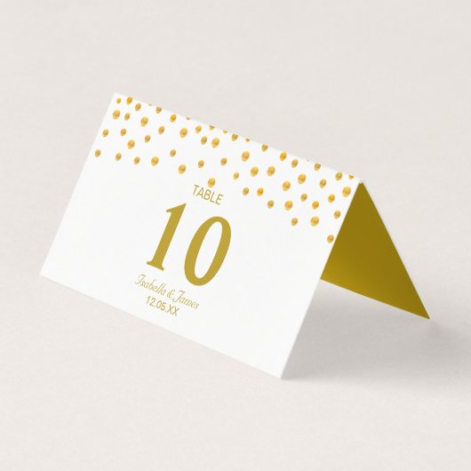 Gouden confetti op zwart-wit bruiloft kaart (Voorkant)
