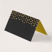 Gouden confetti op zwart-wit bruiloft kaart (Achterkant)