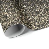 Gouden Confetti op zwarte achtergrond Cadeaupapier (Rol Hoek)