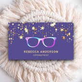 Gouden Confetti Paarse Regenboog Oogbril Optician Visitekaartje