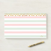 Gouden Confetti & Pastelkleuren Persoonlijk Post-it® Notes (Op bureau)