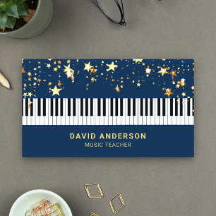 Gouden Confetti Piano Toetsenbord Muzikant Pianist Visitekaartje