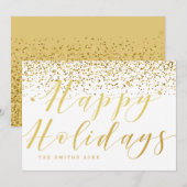 Gouden Confetti Prettige feestdagen Kaart (Voorkant / Achterkant)