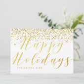 Gouden Confetti Prettige feestdagen Kaart (Staand voorkant)