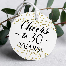 Gouden Confetti Proost op 30 Jaar Favoriet Tags Bedankjes Labels