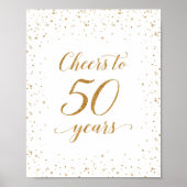 Gouden Confetti Proost op 50 Jaar Poster - GAC25 (Voorkant)