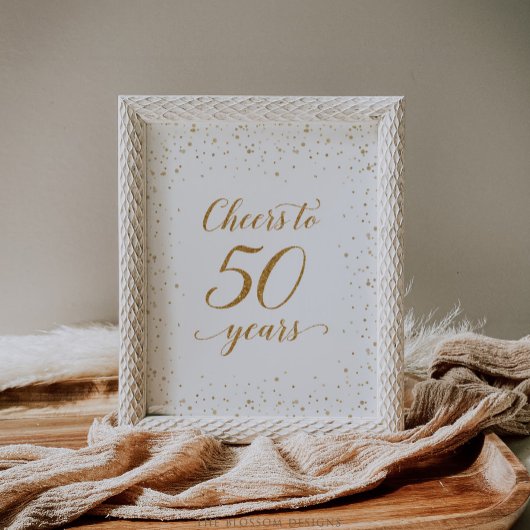Gouden Confetti Proost op 50 Jaar Poster - GAC25