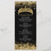 Gouden Confetti Quinceanera Tiara Menu (Voorkant)