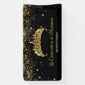 Gouden Confetti Quinceanera Tiara Spandoek (Verticaal)