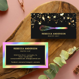 Gouden Confetti Regenboog Garde Pastry Chef Bakker Visitekaartje
