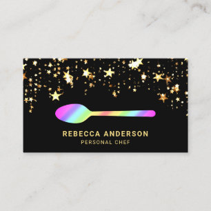 Gouden Confetti Regenboog Lepel Catering Persoonli Visitekaartje