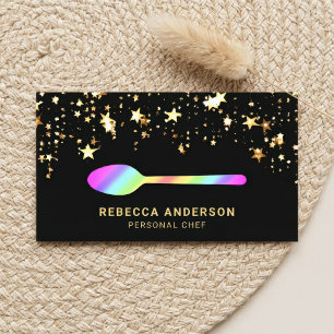 Gouden Confetti Regenboog Lepel Catering Persoonli Visitekaartje