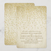  gouden Confetti repetitie diner Kaart (Voorkant / Achterkant)