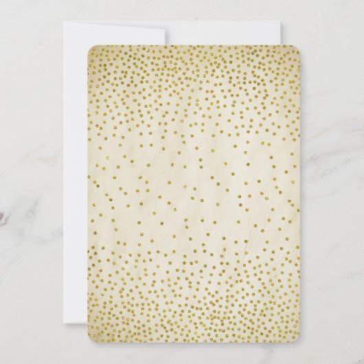  gouden Confetti repetitie diner Kaart (Achterkant)