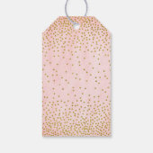  gouden Confetti roze bruiloft Cadeaulabel (Achterkant)