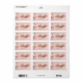 Gouden confetti, Roze gouden kwaststreek Roze Flam Etiket (Full Sheet)