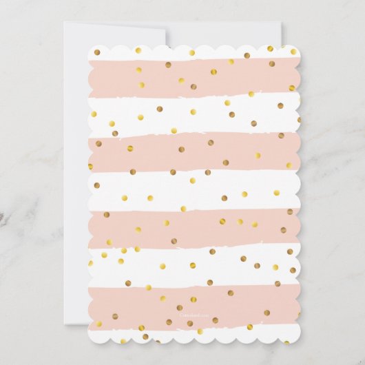 Gouden Confetti Roze Religieuze Uitnodiging (Achterkant)