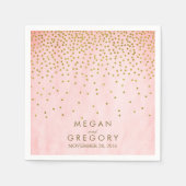  gouden Confetti roze Servet (Voorkant)