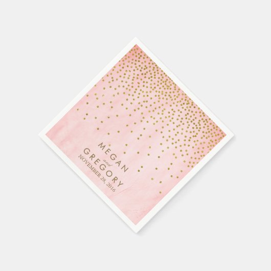  gouden Confetti roze Servet (Hoek)