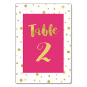 Gouden Confetti Roze Trouwtafel Aantal Kaarten (Voorkant)