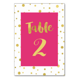 Gouden Confetti Roze Trouwtafel Aantal Kaarten