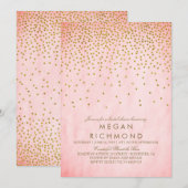  gouden Confetti roze Vrijgezellenfeest Kaart (Voorkant / Achterkant)