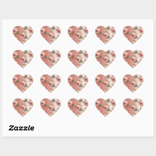 Gouden Confetti Rozen Bloemen Hart Sticker (Vel)