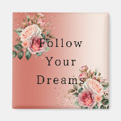 Gouden Confetti Rozen Bloemen Magneet (Voorkant)