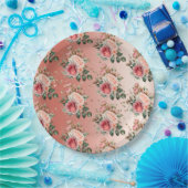 Gouden Confetti Rozen Bloemen Papieren Bordje (Feest)