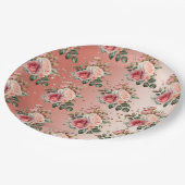 Gouden Confetti Rozen Bloemen Papieren Bordje (Gekanteld)