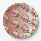 Gouden Confetti Rozen Bloemen Papieren Bordje (Voorkant)
