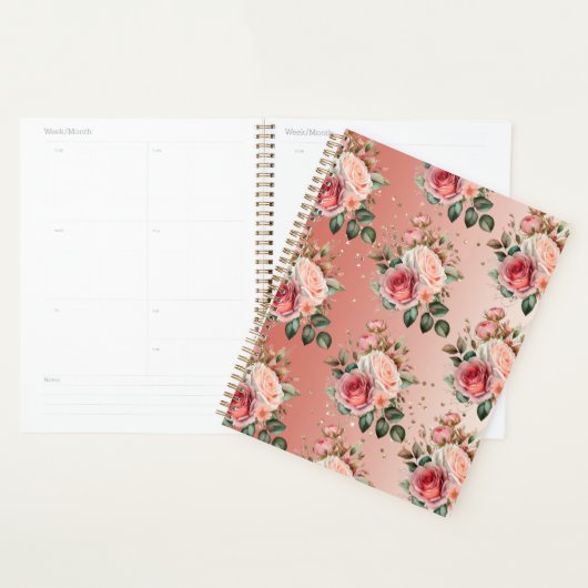 Gouden Confetti Rozen Bloemen Planner (Display)