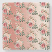 Gouden Confetti Rozen Bloemen Stenen Onderzetter (Voorkant)