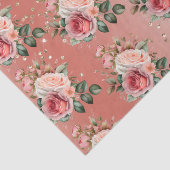 Gouden Confetti Rozen Bloemen Tissuepapier (Detail)