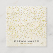 Gouden Confetti rustieke Boho Vierkante Visitekaartje (Voorkant)