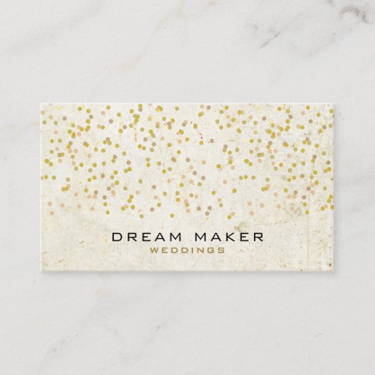 Gouden Confetti rustieke Boho Visitekaartje (Voorkant)