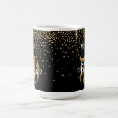 Gouden Confetti Script 50 & Fabulous over Zwart Koffiemok (Center)
