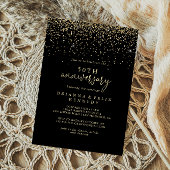 Gouden Confetti Script 50ste Huwelijksverjaardag   Kaart