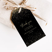 Gouden Confetti Script bruiloft dank u Cadeaulabel