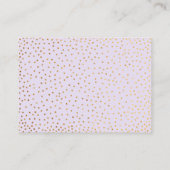 Gouden confetti, script lavendel luierspel kaarten (Achterkant)